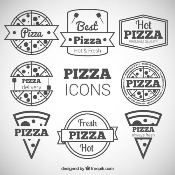 Пицца надпись вектор