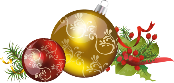 Новогодние шары на прозрачном фоне