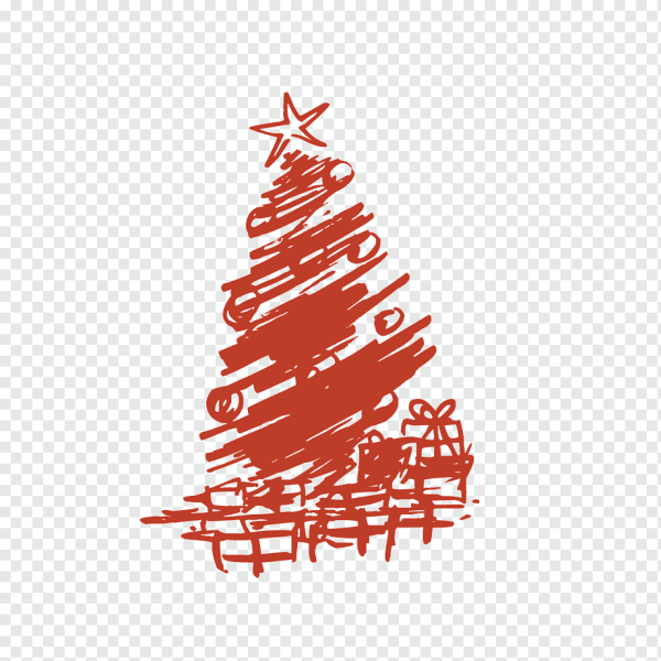 Стильная Новогодняя елка вектор