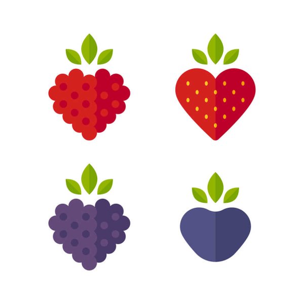 Стилизованная ягода клубники