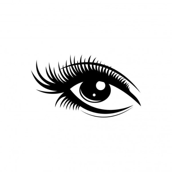 Ресницы логотип на черном фоне