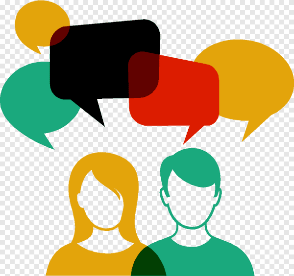 Общение людей на прозрачном фоне