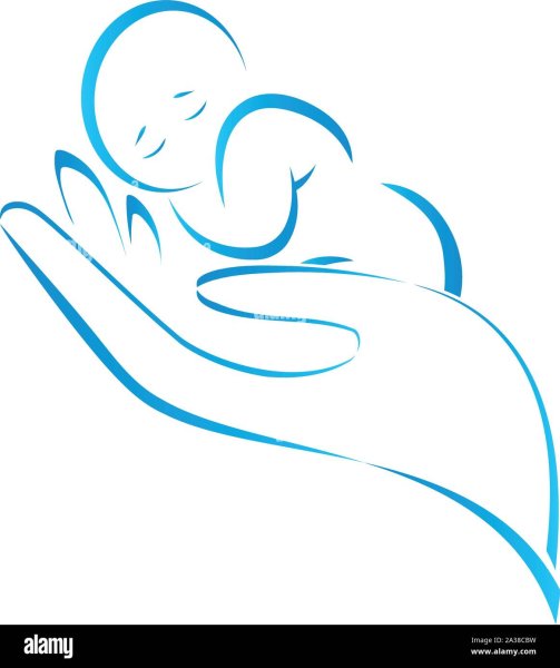 Младенец на руках векторное