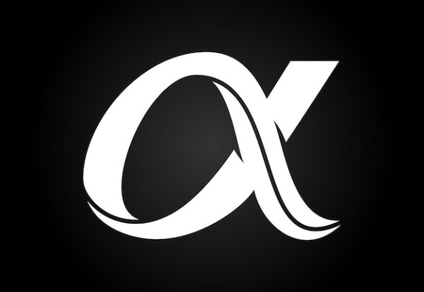 Альфа логотип золото