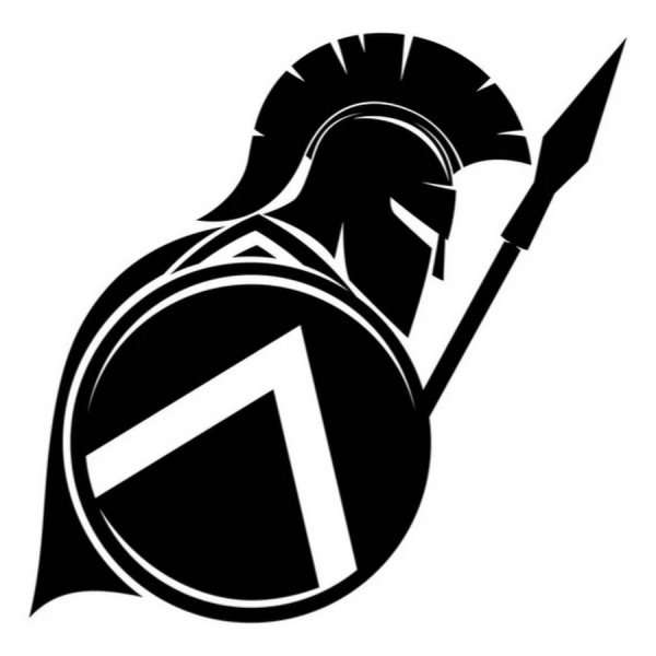 Спартанский щит черно белый