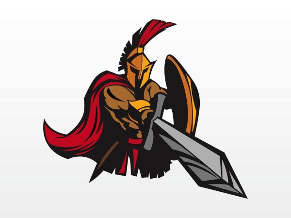 Спартанец арт на белом фоне