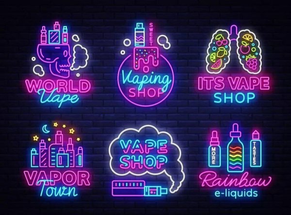 Неоновая вывеска вейп шоп