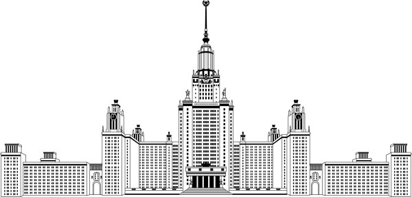 Сталинские высотки здание МГУ чертеж