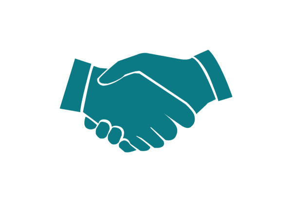 Рукопожатие на белом фоне
