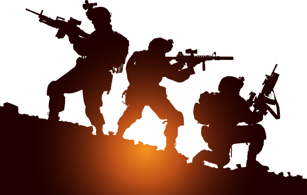 Силуэт военного