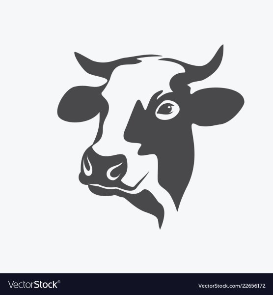 Голова коровы силуэт