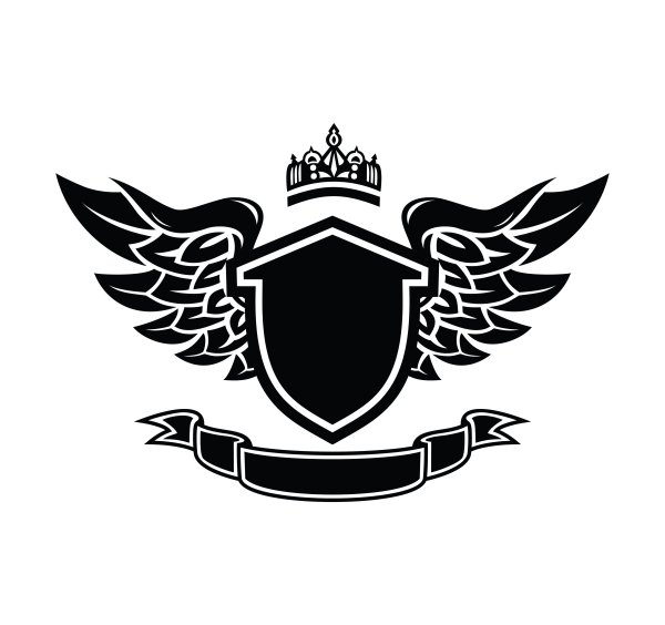 Щит с крыльями для логотипов