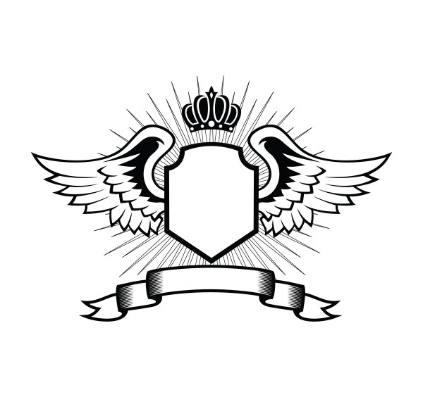 Щит с крыльями для логотипов