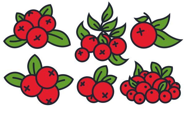 Стилизованные ягоды