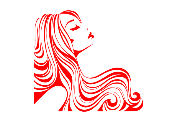 Силуэт девушки с волосами