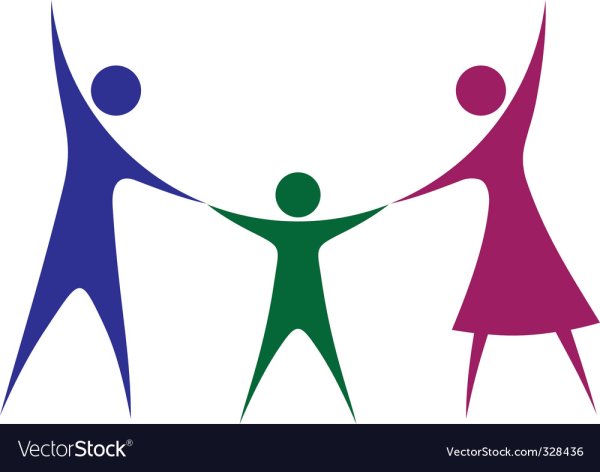 Силуэт семьи в сердечке