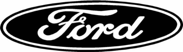 Значок Форд черно белый