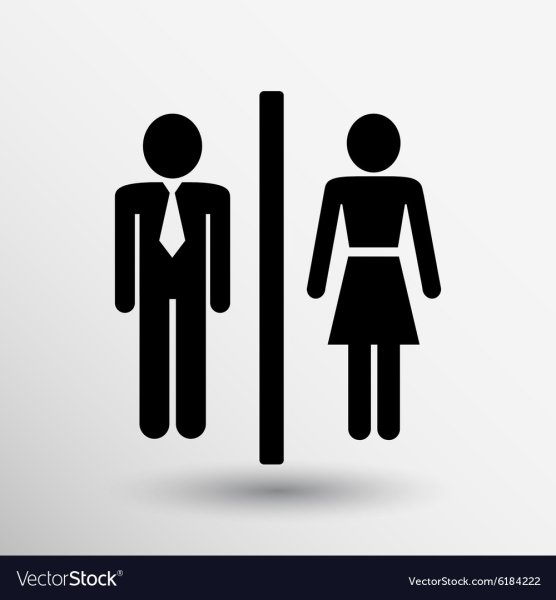 Силуэт мужчины и женщины для туалета