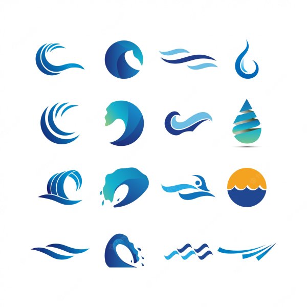 Волна логотип вектор