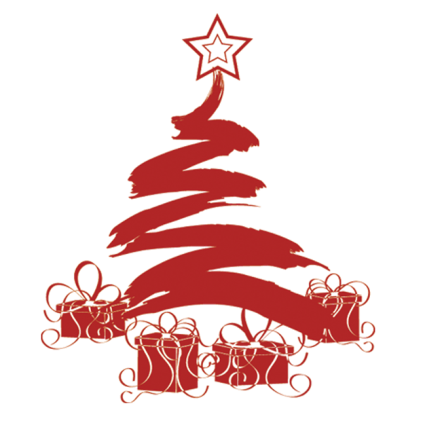 Красная елка на белом фоне