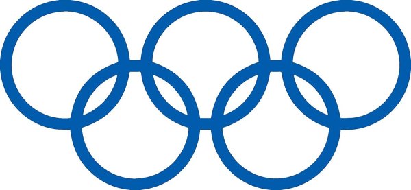 Олимпийские кольца на прозрачном фоне