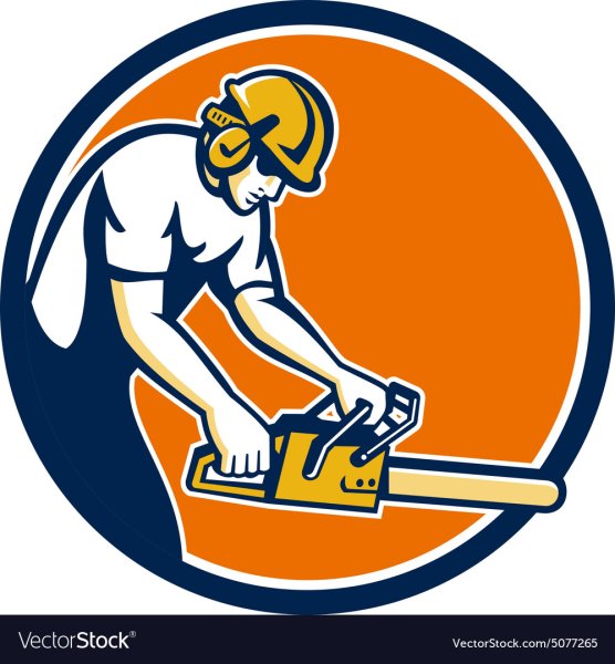 Человек с бензопилой вектор