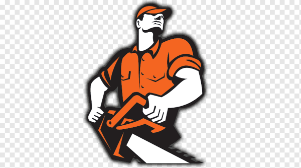 Мужик с бензопилой вектор