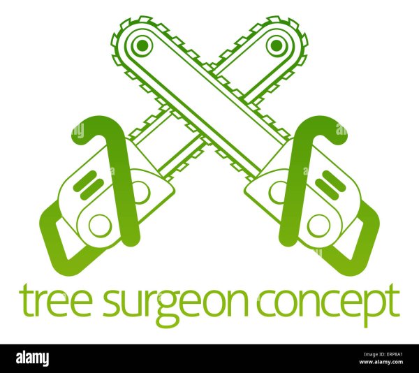 Две скрещенные бензопилы