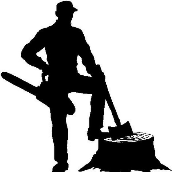 Человек с бензопилой силуэт