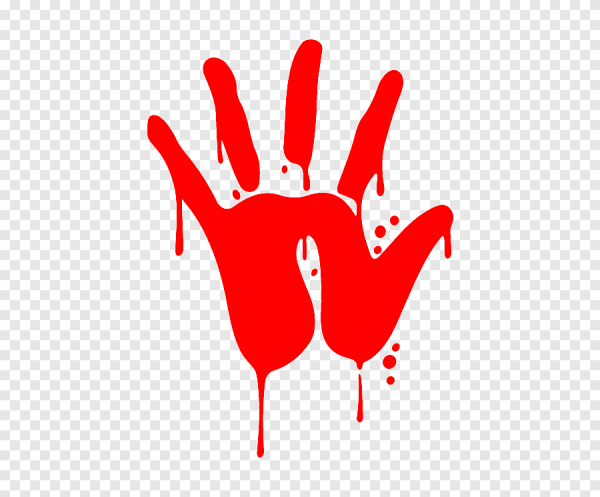Красный отпечаток руки