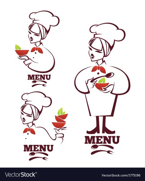 Силуэт женщины повара