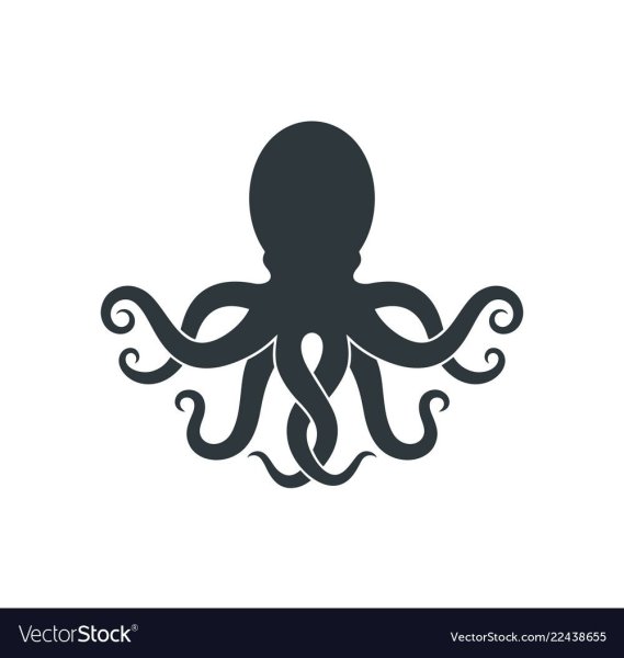 Логотип осьминог черный