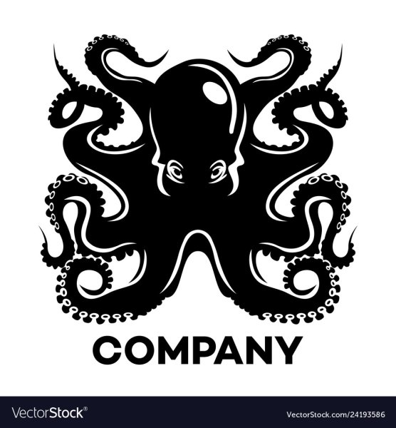 Логотип осьминог черный