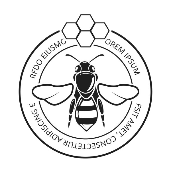 Этикетка мед черно белая