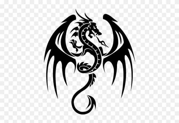 Дракон черно белый рисунок