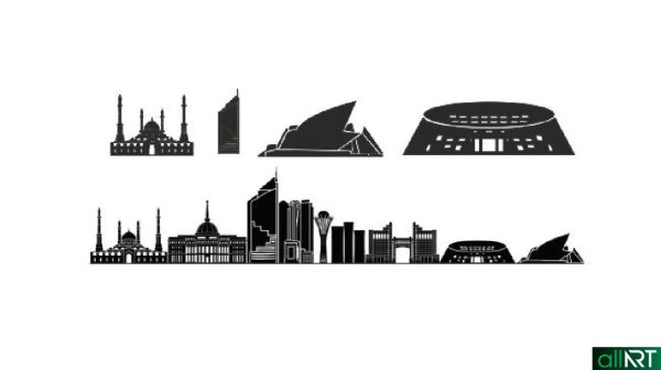 Город силуэт Казахстан