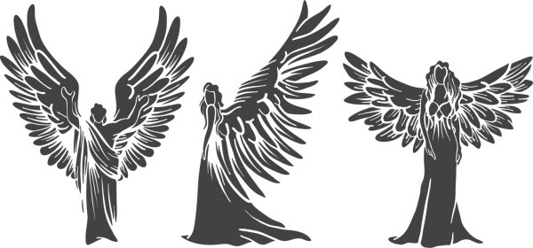 Ангел с крыльями вектор