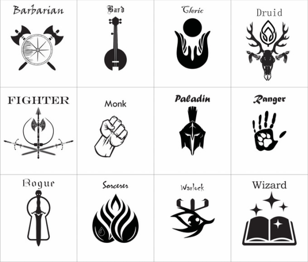 Иконки классов ДНД