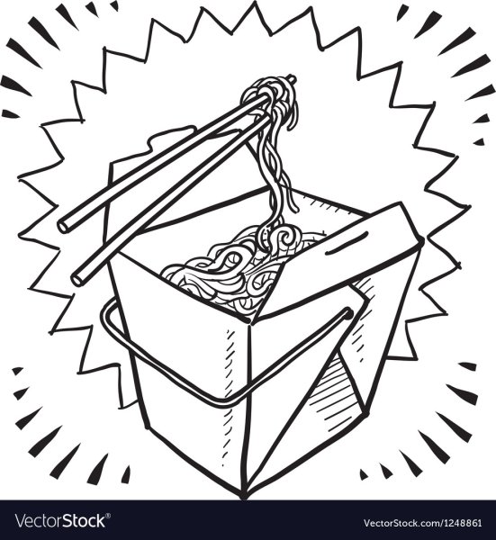 Раскраска лапша в коробке
