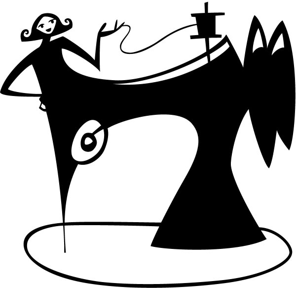 Ателье машинка швейная вектор