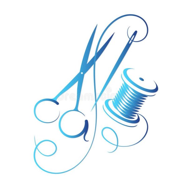 Иголка с ниткой вектор