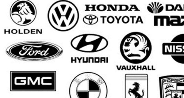 Марки машин значки черно белые