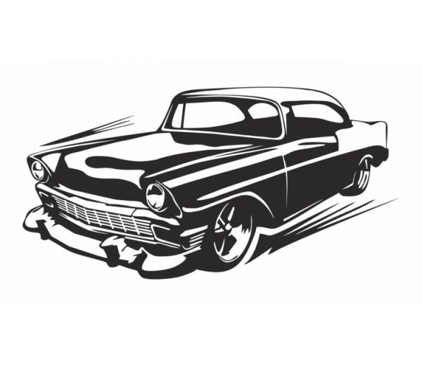 Трафарет ретро машина