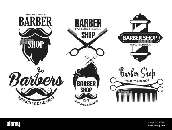 Barbershop logo с усами