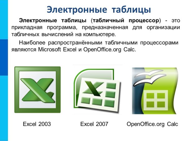 Электронные таблицы вектор
