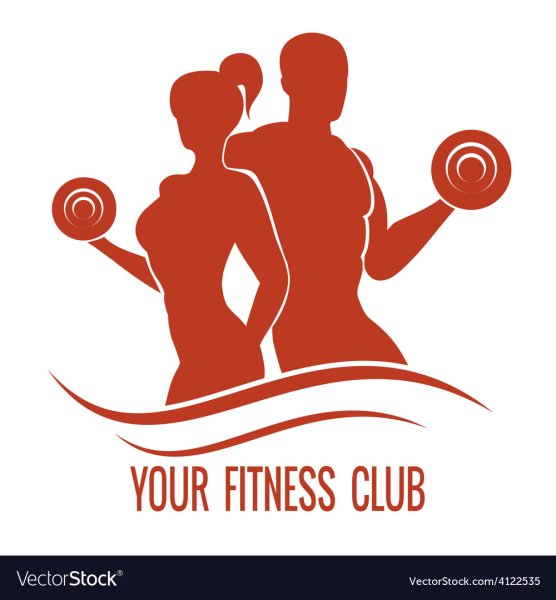 Фитнес мужской и женский силует