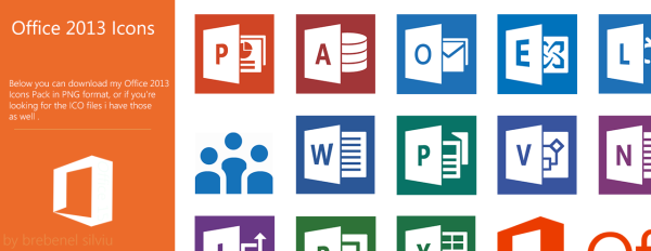 Значки MS Office без фона