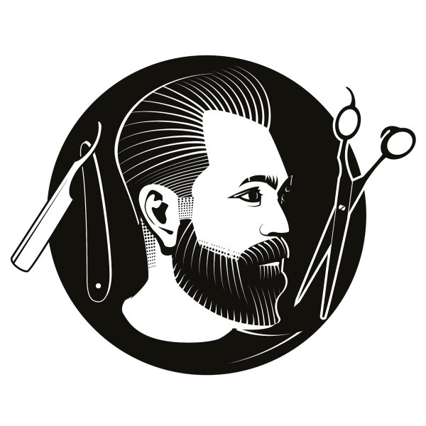 Мужская парикмахерская значок