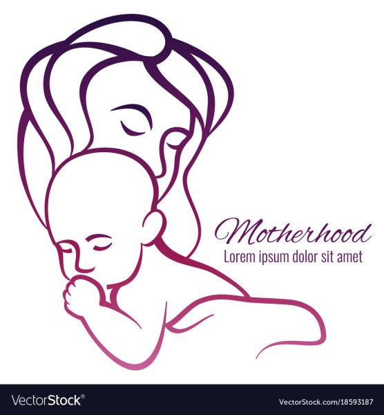 Трафарет мама с ребенком