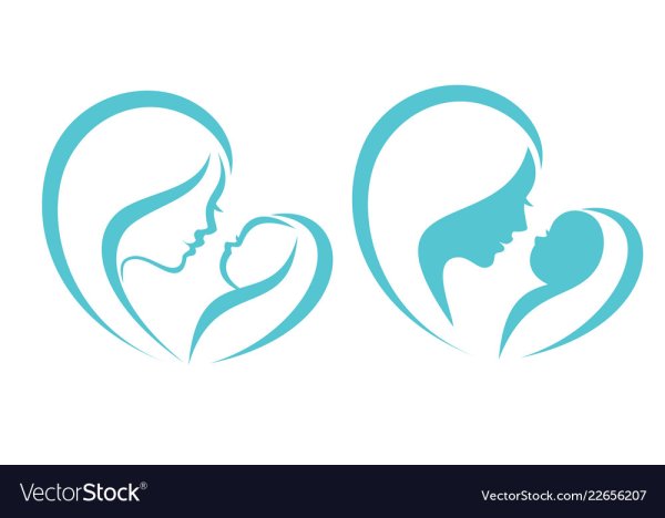 Силуэт мамы и ребенка ко Дню матери